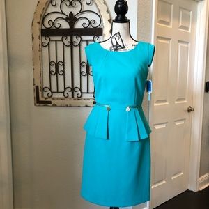 Antonio Melani Peplum Teal Dress, NWT